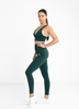 Legíny sportovní dámské bezešvé (Push Up) s kompresí Bottle Green Perfect Shape