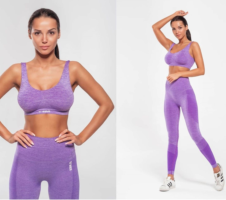 Legíny bezešvé Violet Melange Shape (Push Up)